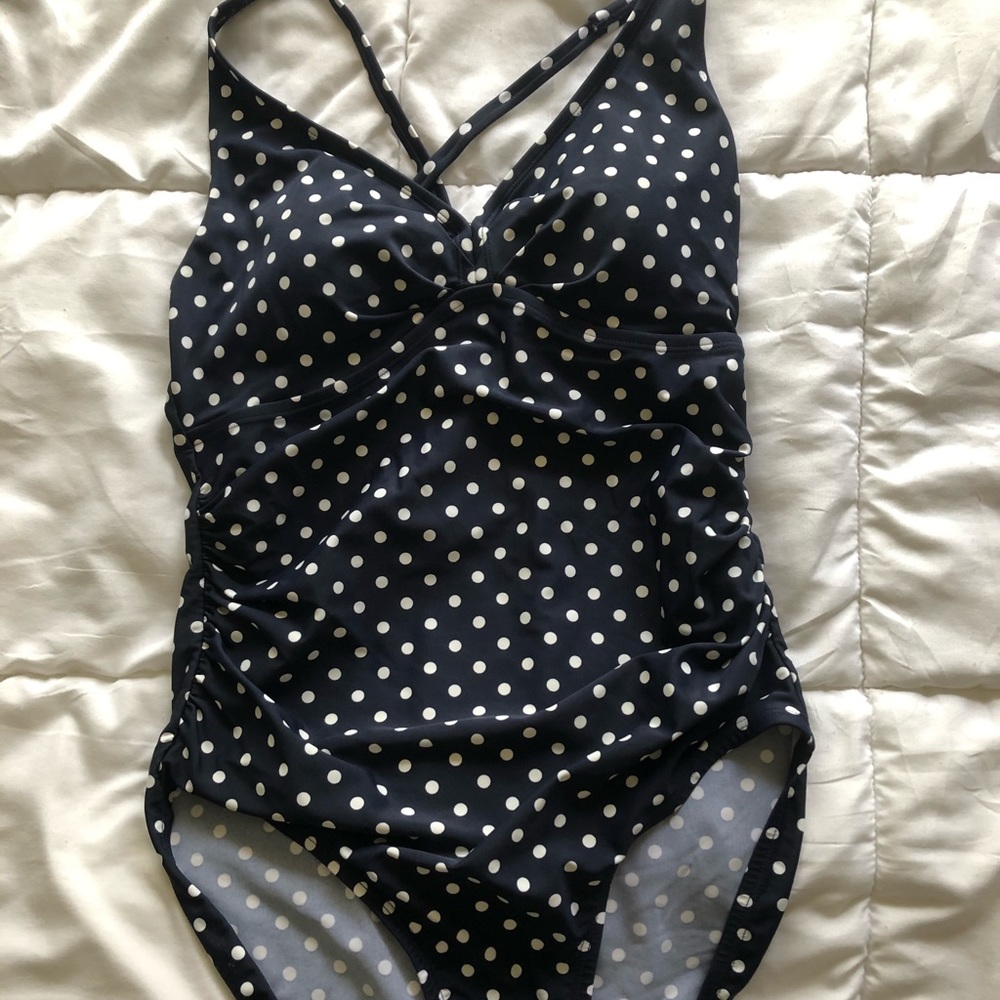 Polka dot one-piece swimsuit